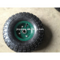 Piezas de carro de 10 pulgadas 4.10 / 350-4, equipo de carretilla, rueda de goma inflable, la rueda neumática se puede usar para carretilla de césped